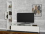 Hanah Home Mueble de TV Escandinavo Tulip Blanco con Almacenamiento y Estantería Salón